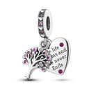 Pink Silver Plated Butterfly Flower Charm Beads for Jewelry