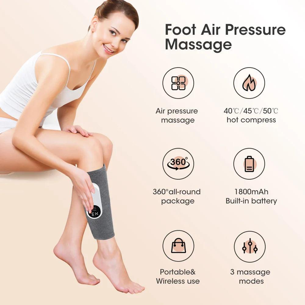 Cordless Electric Calf Muscle Massager Foot Leg Pressotherapy Heated Machine Pain Relief 3 Mode Air Compression Relax Physiother  ourlum.com   