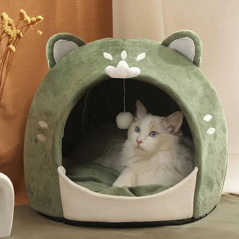 Cozy Cat Bed: Soft & Cute House for Small Pets - Warm Autumn Winter Comfort  ourlum.com   