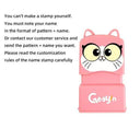 Personalized Cartoon Name Stamp Set for Kids - Waterproof & Non-Fading  ourlum.com pink cat  