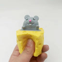 Pet Cheese Mouse Stress Ball Fun Squirrel Cup Fidget Toy