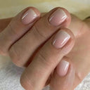 French False Nails Chic Nude White Short Square Tips Glue