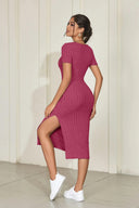 Square Neck Summer Dress: Versatile Knitted Beauty