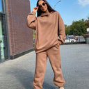 Women Two Piece Sets Tracksuit Hooded Sweatshirt Set Outfit