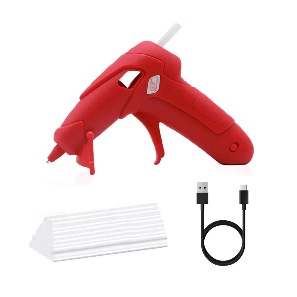 SCIMAKER 3.7V Cordless Hot Melt Glue Gun 20pcs 7x100mm Glue Sticks USB Rechargeable Wireless Glue Gun Repair Tool Home DIY Gift  ourlum.com   