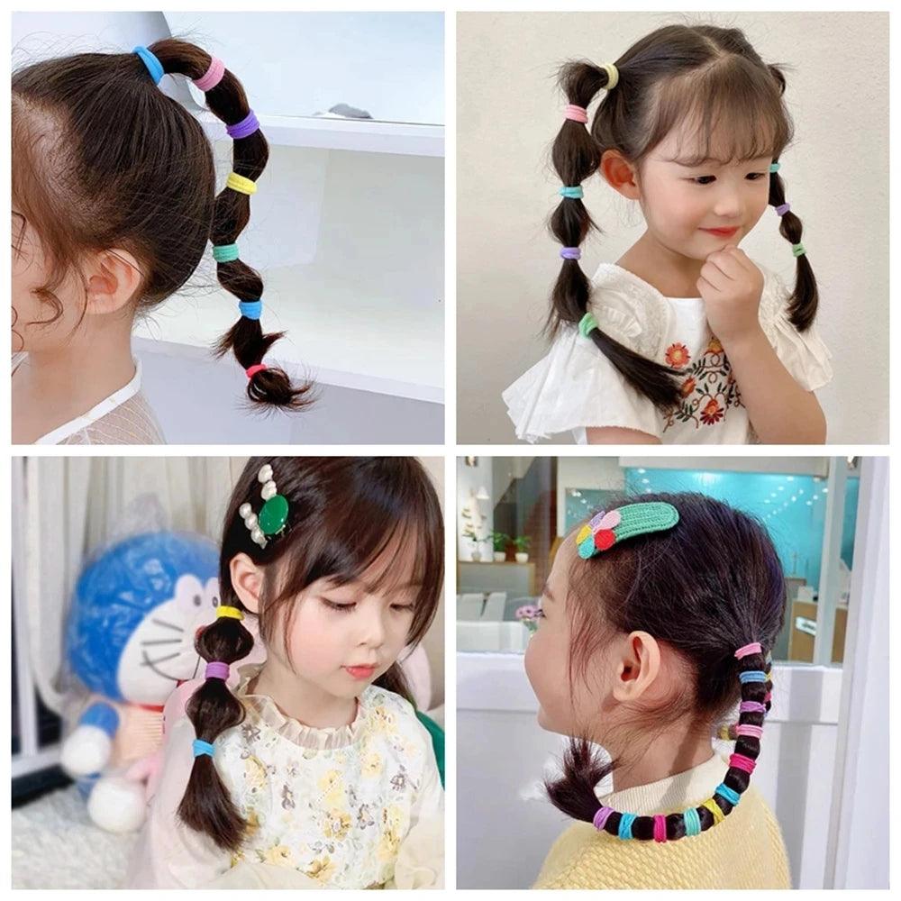 Kids Colorful Scrunchie Elastic Hair Bands Set - Pack of 20/50  ourlum.com   