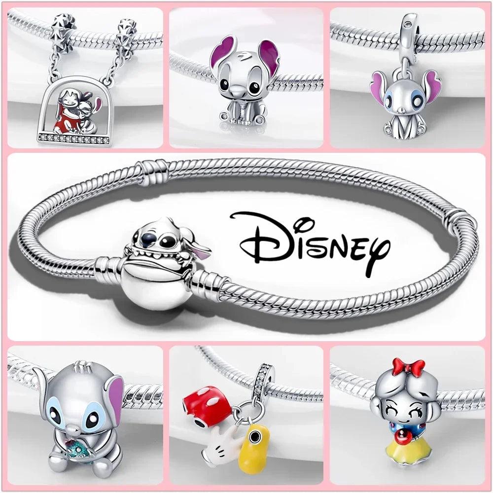 Enchanting Disney Lilo Stitch Silver 925 Charms Set for Women's Jewelry Making  ourlum.com   