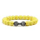 Fitness Charm Bracelet Set: Stylish Natural Stone Beads