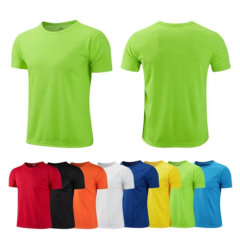 Breathable Summer Fitness T-Shirt for Men - Quick-Dry Short Sleeve Gym Jersey for Sports and Running