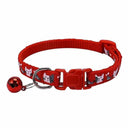 Colorful Cats Pattern Bell Collar: Stylish and Safe Pet Accessory  ourlum.com WHITE  