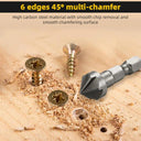 Woodworking Chamfering Tool Set: Carbon Steel Hex Shank Six-Blade Opener  ourlum.com   