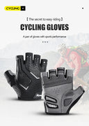 Summer Half-Finger MTB Cycling Gloves Black Liquid Silicone