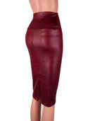 Back Split Black PU Leather Pencil Skirt - Sexy High Waist