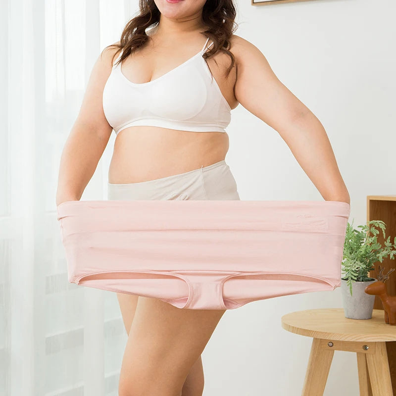 Breathable High Waist Cotton Panties Set with Body Slimming Design - Women's Plus Size Underwear Kit  Our Lum   
