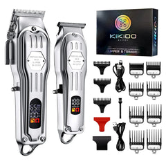 Barber Hair Clipper Set: Professional Electric Trimmer with Stainless Steel Blade