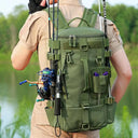 Multifunctional Fishing Backpack Tackle Bag with Rod Holders