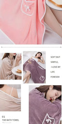 Womens Bath Towels Girls Wearable 140*85Cm Fast Drying