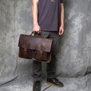 JLFGPJ Vintage Large Capacity Men's Crazy Horse Leather Bag