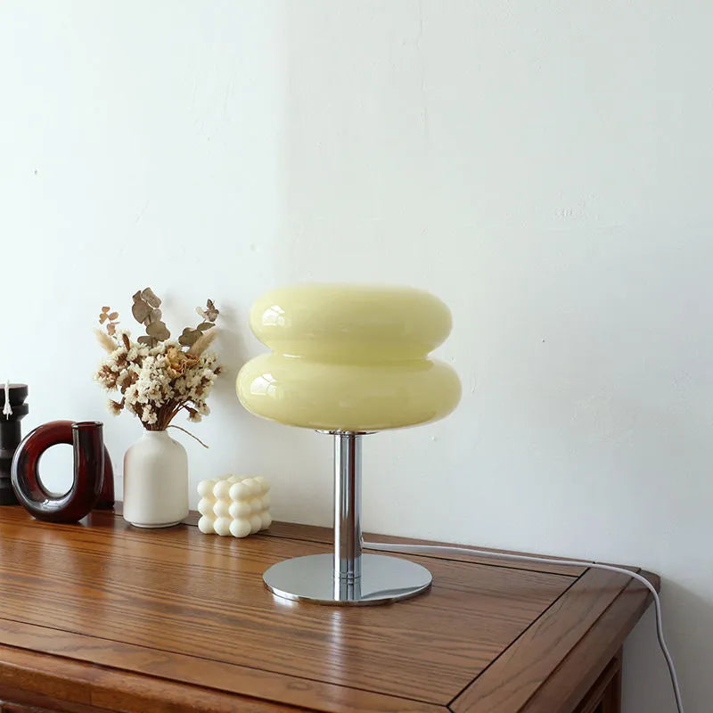 Italian Glass Egg Tart Table Lamp: Elegant Mushroom Design Lighting  ourlum.com USB charge Yellow 