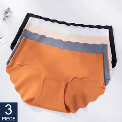 Ice Silk Floral Edge Panties: Ultimate Comfort & Style - 3 Pack Women's Underwear