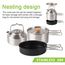 Outdoor Portable Camping Cookware Set - Stainless Steel Cookware