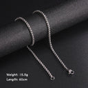 Skyrim Fashion 60cm Long Box Chain Necklace Men Jewelry