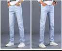 Brand Top Classic Style Men Light Blue Denim Trousers