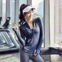 2024 Long Sleeve Sports Jacket Women Zip Fitness Yoga Shirt Winter Warm Gym Top Activewear Running Coats Workout Clothes Woman