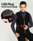 10 Areas Heated Vest Men Women USB Electric Self Heating Vest