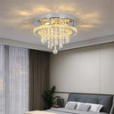 Crystal Chandelier Chrome Ceiling Lamps Led Flush Mount Light