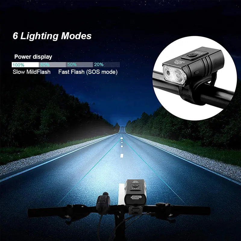 Bicycle Light T6 LED Front USB Rechargeable: Illuminate Your Path  ourlum.com   