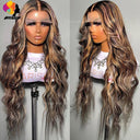 Blonde Highlight Body Wave Lace Front Wig Remy Human Hair