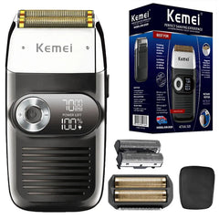 Kemei 2026 Rechargeable Hair Shaver For Men Electric Shaver Beard Electric Razor Bald Head Shaving Machine For Barber Salon Home