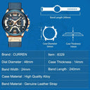 CURREN Men's Military Leather Chronograph Watch: Stylish & Functional Timepiece  ourlum.com   