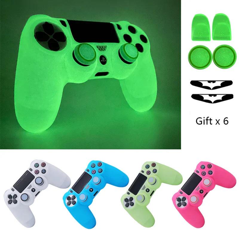 Luminous Glowing in Dark Silicone Case For PS4 Gamepad Joystick Cover for Playstation 4 Controller Skin Video Games Accessory  ourlum.com   