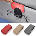 Sleek PU Leather Car Sunglasses Holder Clip Compact Organizer