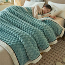 Winter Warm Blanket Skin-Friendly Striped Bedspread Throw