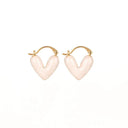 White Oil Droplet Heart Earrings Korean Chic Jewelry