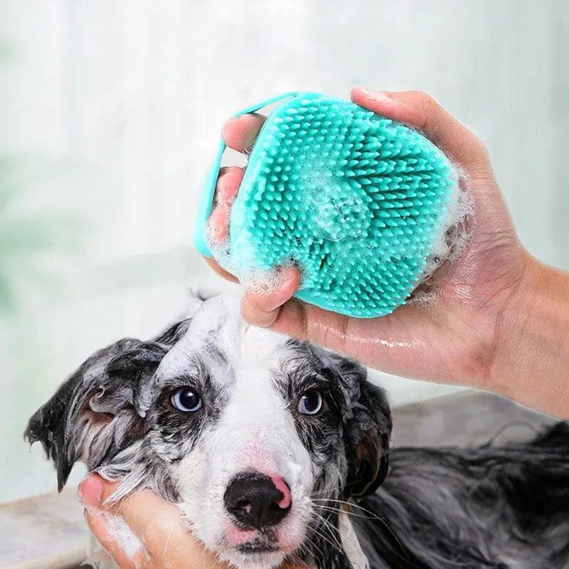 Pet Grooming Brush with Silicone Massager for Dogs and Cats  ourlum.com   