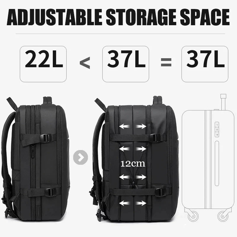 BANGE Stylish USB Business Backpack: Expandable & Waterproof  ourlum.com   