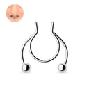 Punk Style Stainless Steel Fake Nose Ring Earrings Unisex