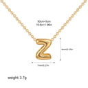 3D Bubble Initial A-Z Alphabet Mini Necklace for Women Girls Dainty Gold Plated Tiny Letter Stainless Steel Jewelry Bijoux Gift