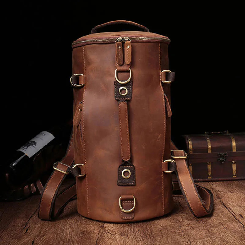 Luufan Unique Design Leather Backpack For Men Vintage