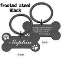 Personalized Steel Pet Name Tags for Dogs and Cats with Free Engraving  ourlum BK frosted steel 40X21MM 