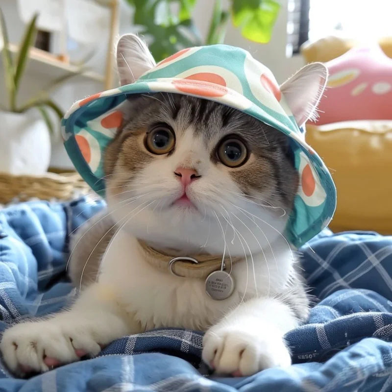 Cute Cat Dog Hat With Exposed Ears Summer Sun Hat