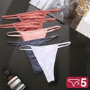 Seductive 5-Piece Cotton Blend G-String Panties Set for Women  ourlum Set15 XL Set