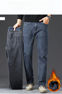 Tall Men Denim Pants Fleece Thick Warm Winter Stretch Jean