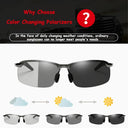 Photochromic Sunglasses Men Polarized Driving Eyewear Set