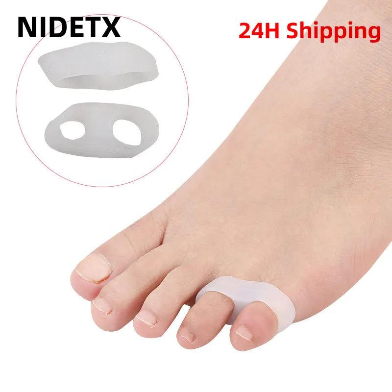 2pcs=1pair Hallux Valgus Silicone Corrector Gel Foot Care Toe Separator Little Finger Protector Bunion Straightener Pedicure  ourlum.com   