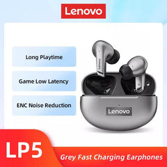 Lenovo LP5 Wireless Earbuds: HiFi Sound, Waterproof, Touch Controls